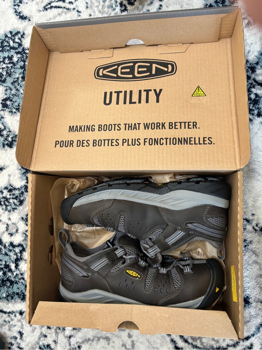 Men’s Keen Gray Steel Toe Work Shoes